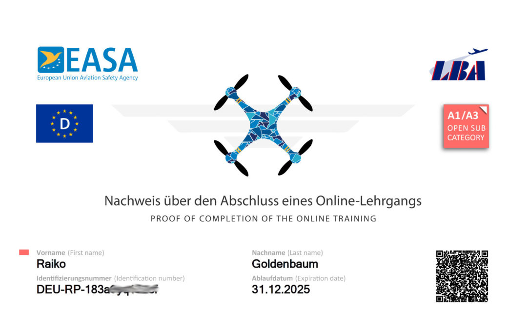 Drohne: Kompetenznachweis A1/A3 & UAS Registrierung