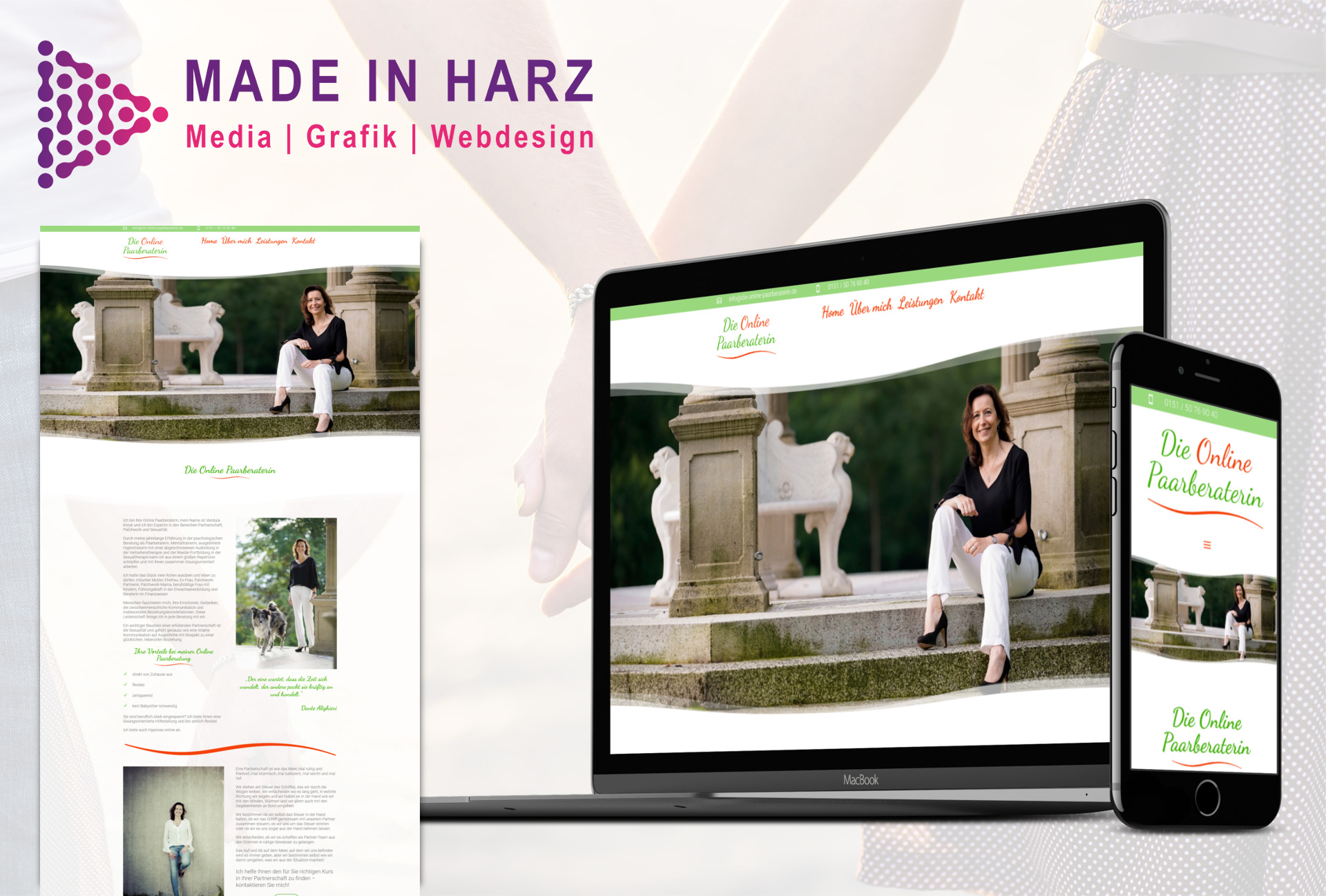 Die Online Paarberaterin Webdesign für Coaching